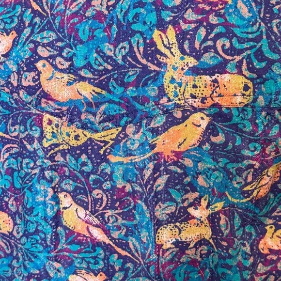 Sundance Woodsong Joy Rabbit Bird Western Boho Shirt Blue Purple Size M #2077 - Picture 8 of 8